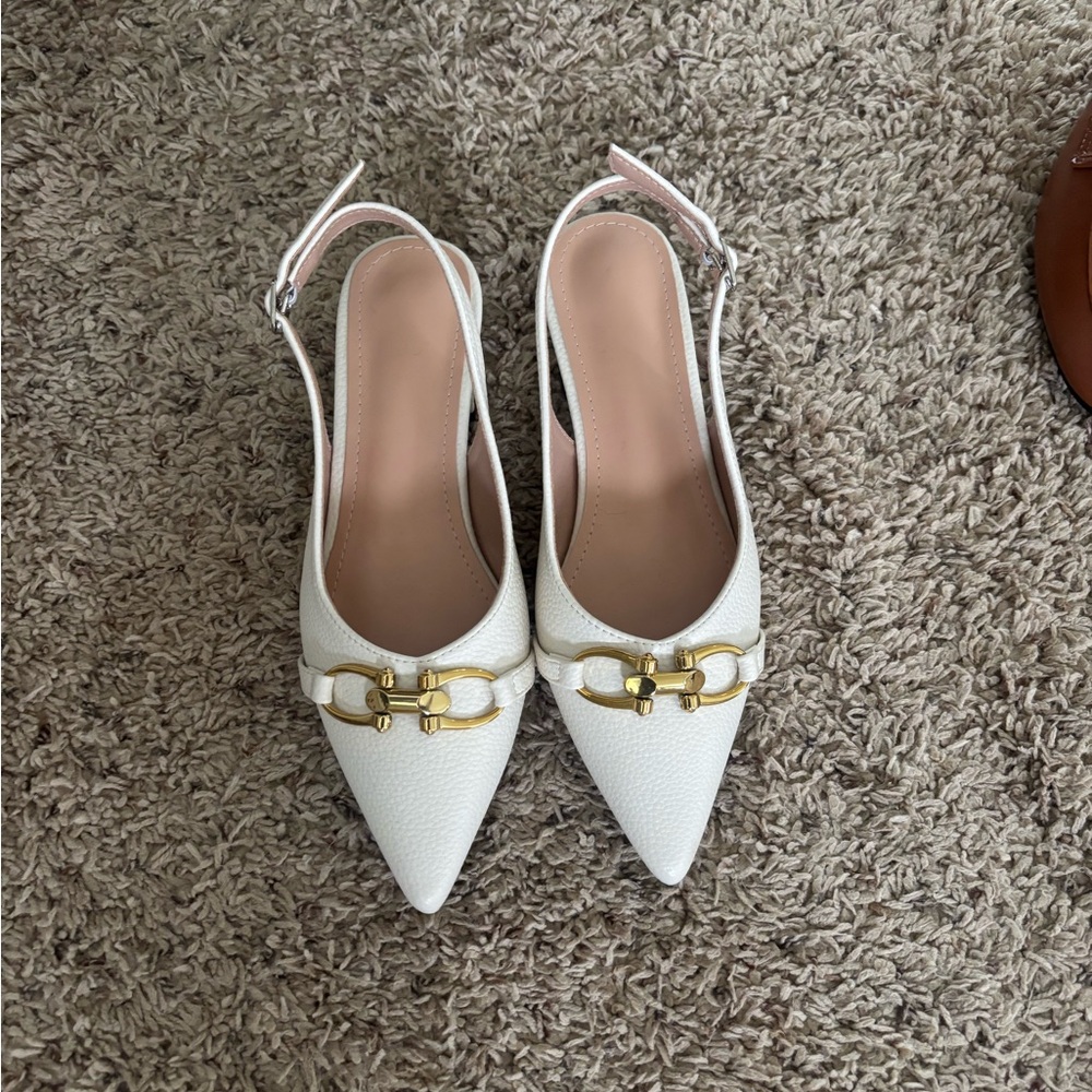 Elegant White Slingback Heels